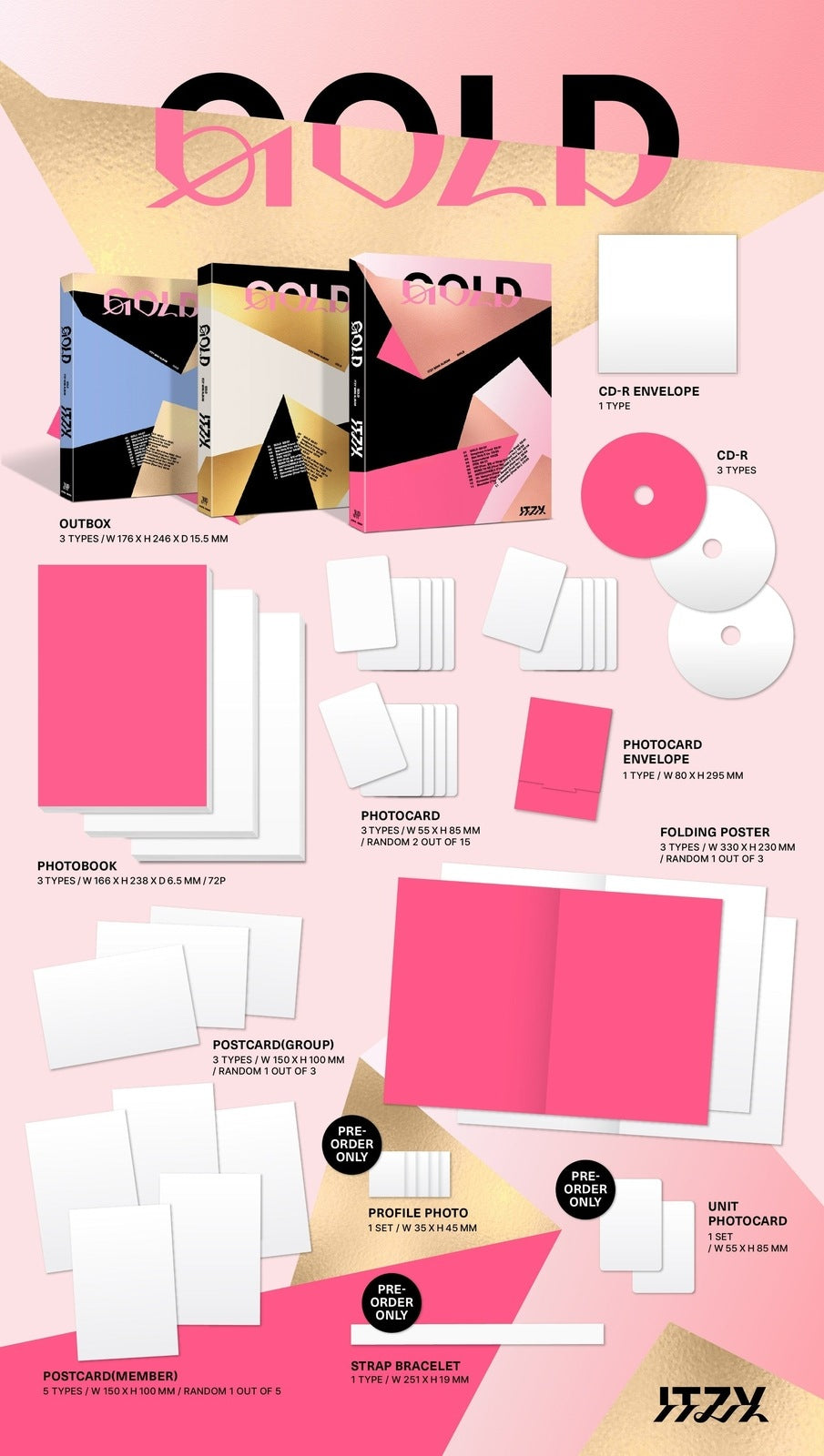 ITZY - GOLD 2ND ALBUM STANDARD RANDOM Pre Order