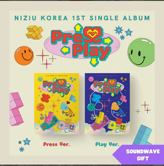 NIZIU KOREA 1st Single Album Press Play Pre Order Random Version + POB