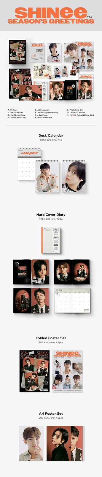 Preorder - SHINee 2024 Season's Greetings + POB photocard set