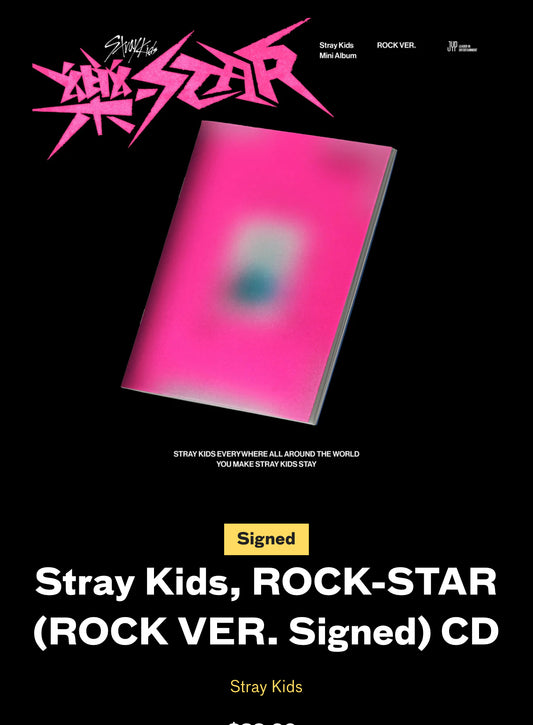 Stray Kids Rockstar Rock version with Signed post card Pre Order