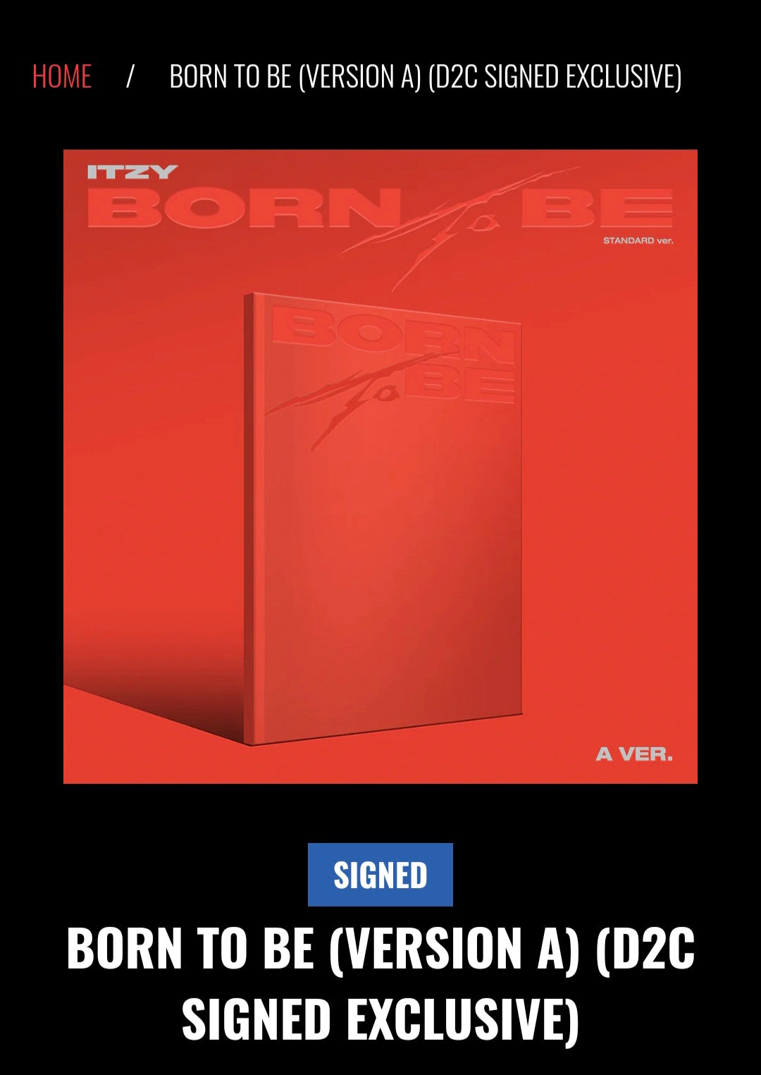 Itzy Born To Be Signed US exclusive album Random Version Pre Order