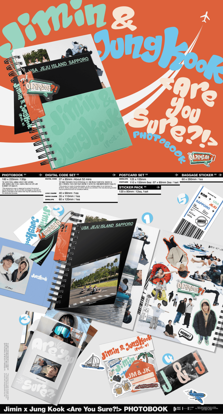 BTS JIMIN & JUNG KOOK - ARE YOU SURE?! PHOTOBOOK + Weverse shop gift Pre Order