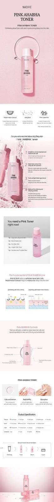 Nacific Pink AHA BHA Skin Care Line