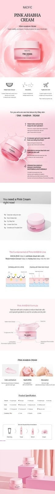 Nacific Pink AHA BHA Skin Care Line