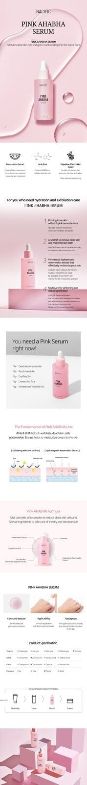 Nacific Pink AHA BHA Skin Care Line